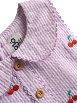 JoJo Maman Bébé Kids' Collared Sleeveless Dress, Lilac - view 2, Lilac