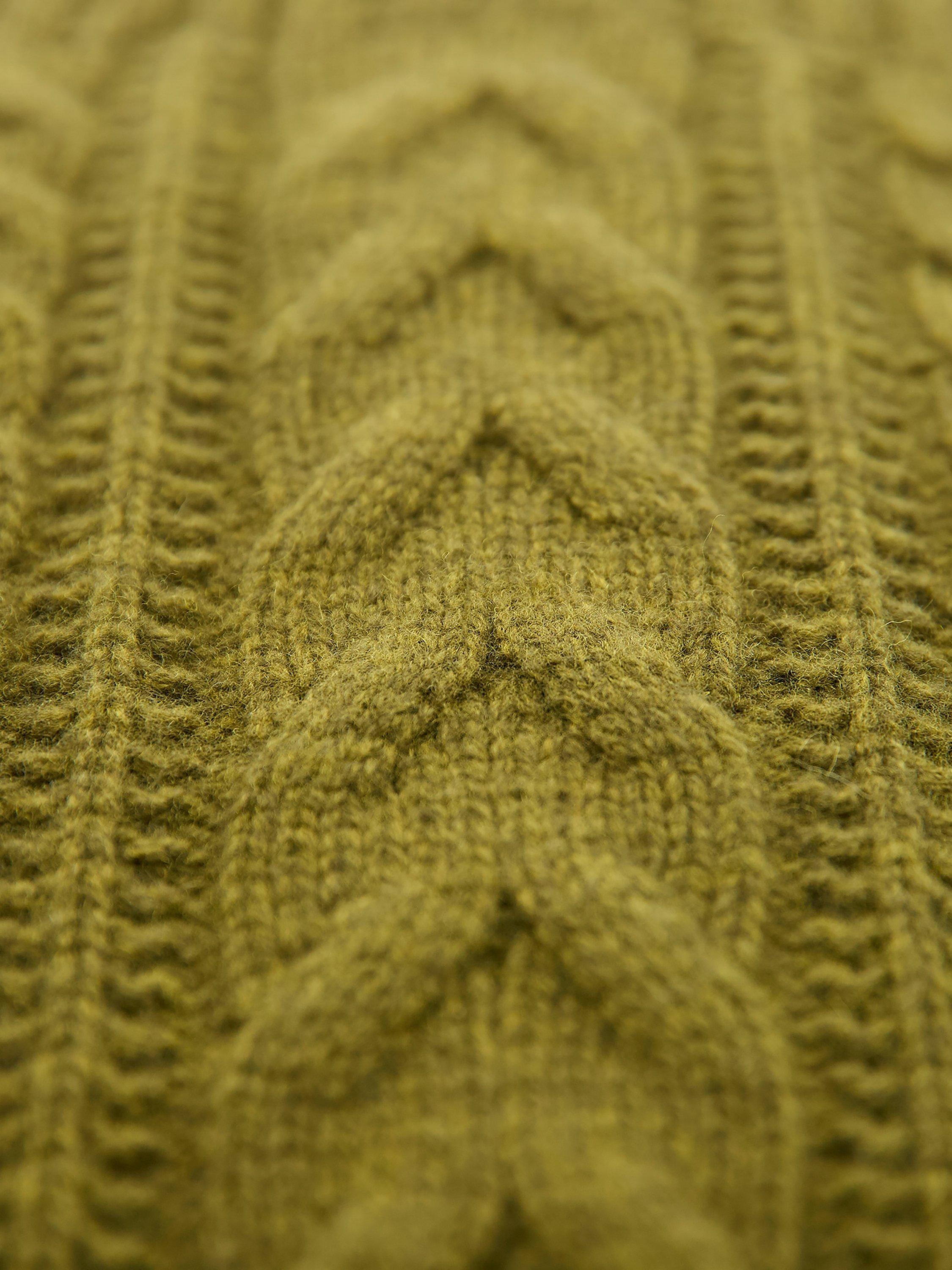 Product image 8 of 9, which shows Celtic & Co. Cable Knit Pure Wool Cardigan, Moss, XS