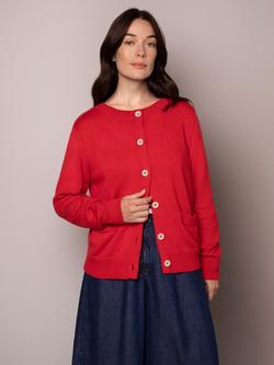 Celtic & Co. Classic Crew Neck Cardigan, Red, Red