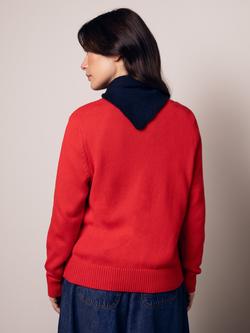 Celtic & Co. Classic Crew Neck Cardigan, Red - view 2, Red