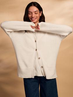 Celtic & Co. Oversized Slouch Hemp Blend Cardigan, Ecru