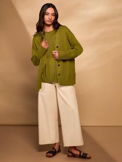 Celtic & Co. Oversized Slouch Hemp Blend Cardigan, Olive