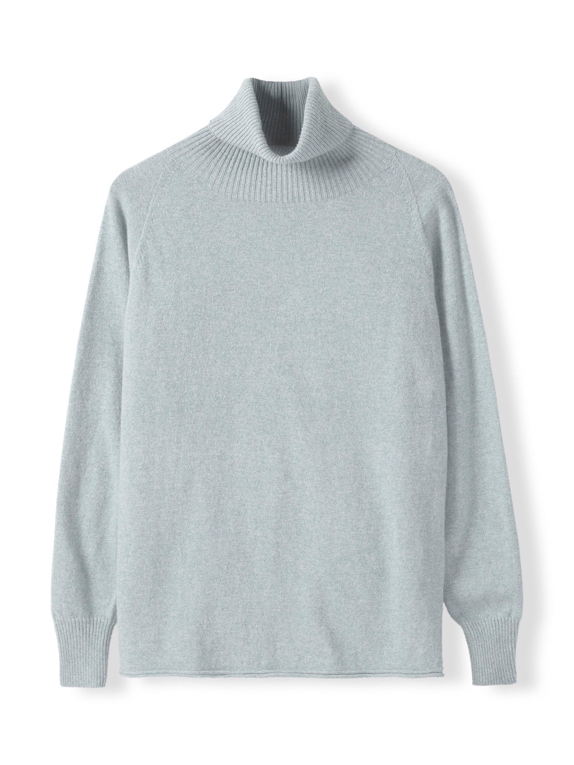 Product image 6 of 7, which shows Celtic & Co. Geelong Slouch Roll Neck Jumper, Skylight, XS