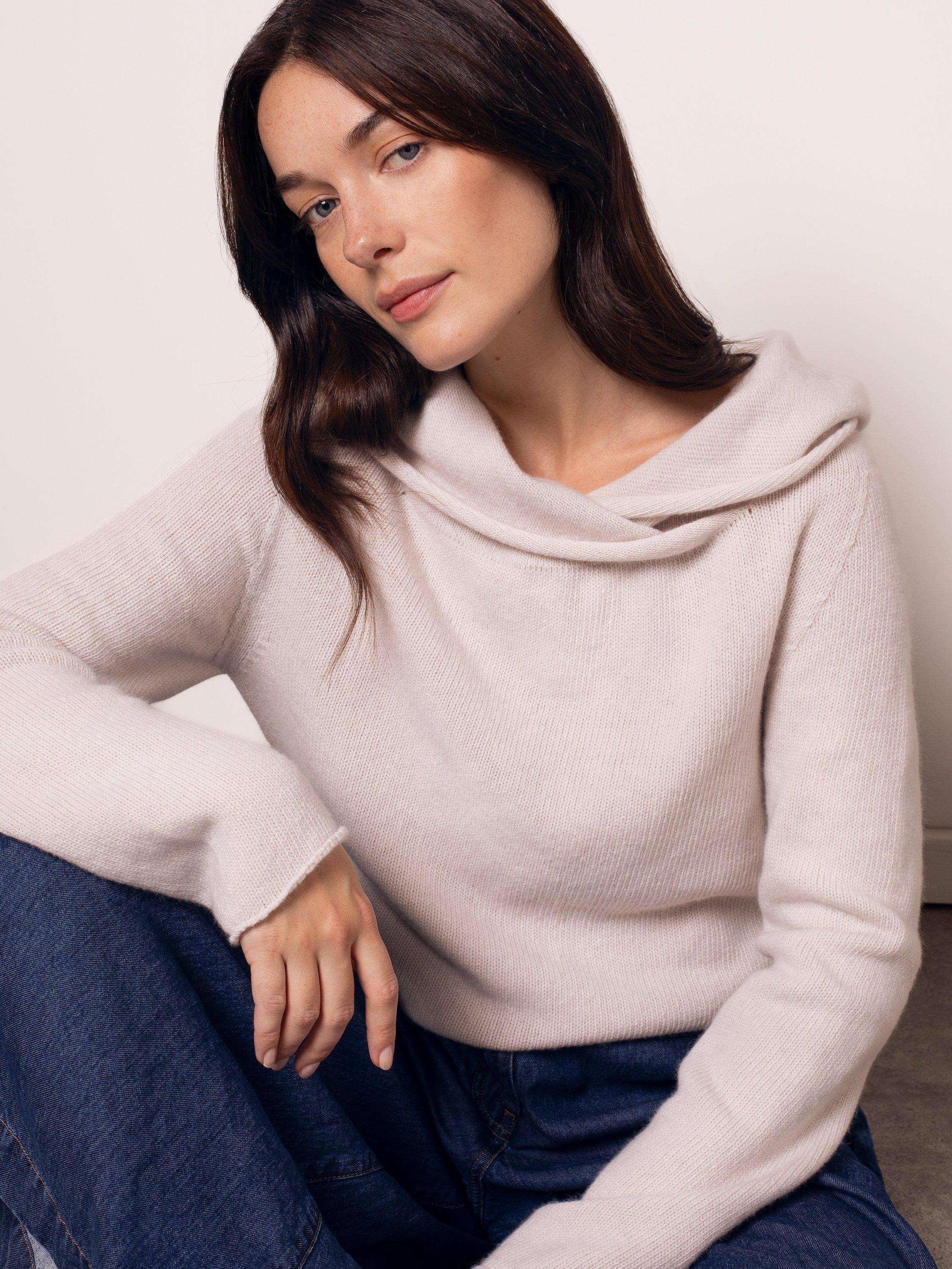 Product image 3 of 7, which shows Celtic & Co. Collared Slouch Pure Wool Jumper, Swansdown, S