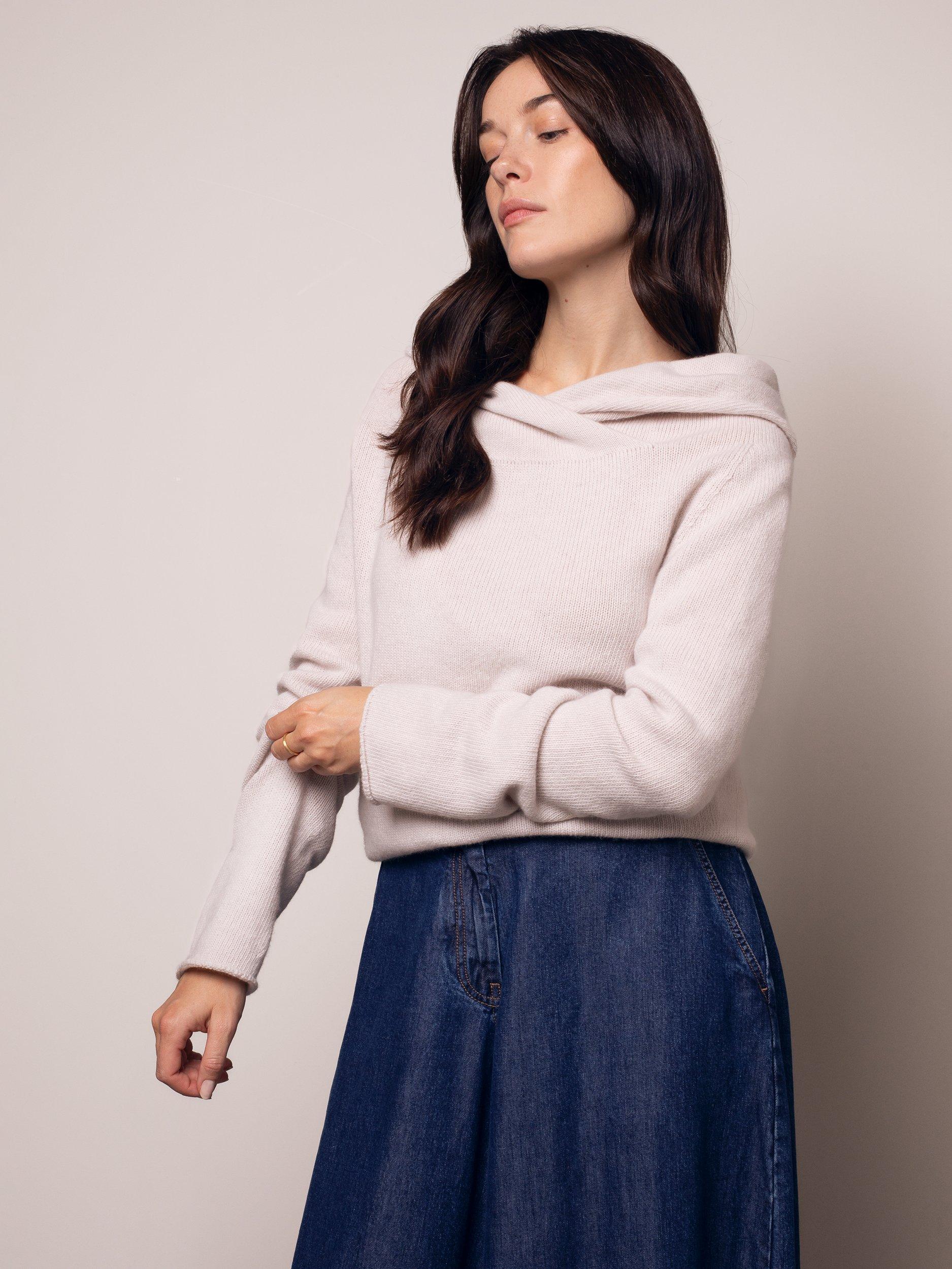 Product image 4 of 7, which shows Celtic & Co. Collared Slouch Pure Wool Jumper, Swansdown, S