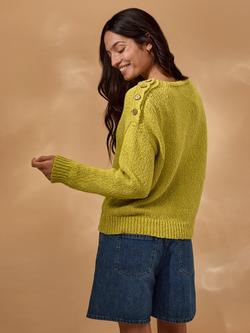 Celtic & Co. Slub Knit Button Detail Jumper, Ochre - view 2, Ochre