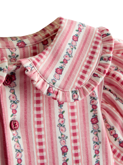 JoJo Maman Bébé Kids' Floral Heart Pocket Dress, Mid Pink - view 2, Mid Pink