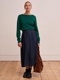 Celtic & Co. Boat Neck Pure Merino Wool Jumper, Emerald - view 2, Emerald