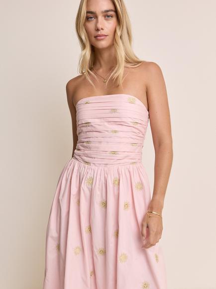 Nobody's Child Elizabeth Scarlett Alice Sleeveless Organic Cotton Midi Dress, Light Pink - view 2, Light Pink