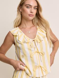 Nobody's Child Elizabeth Scarlett Tina Stripe Sun Ruffle Top, Sun Stripe - view 2, Sun Stripe