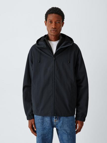 Kin Check Windbreaker Jacket, Navy Green Check, Navy Green Check