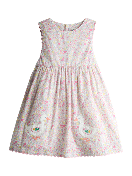 JoJo Maman Bébé Kids' Appliqué Pocket Sleeveless Dress, Light Pink, Light Pink