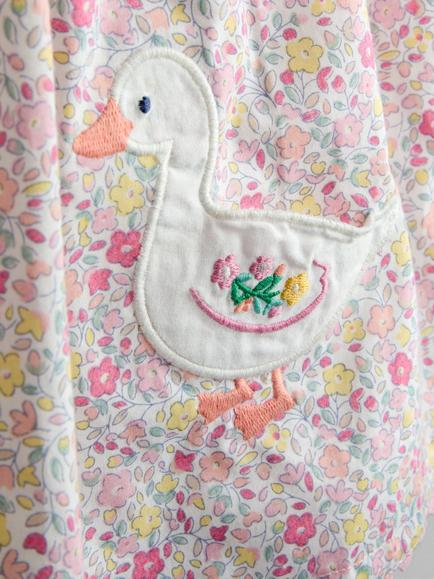 JoJo Maman Bébé Kids' Appliqué Pocket Sleeveless Dress, Light Pink - view 2, Light Pink