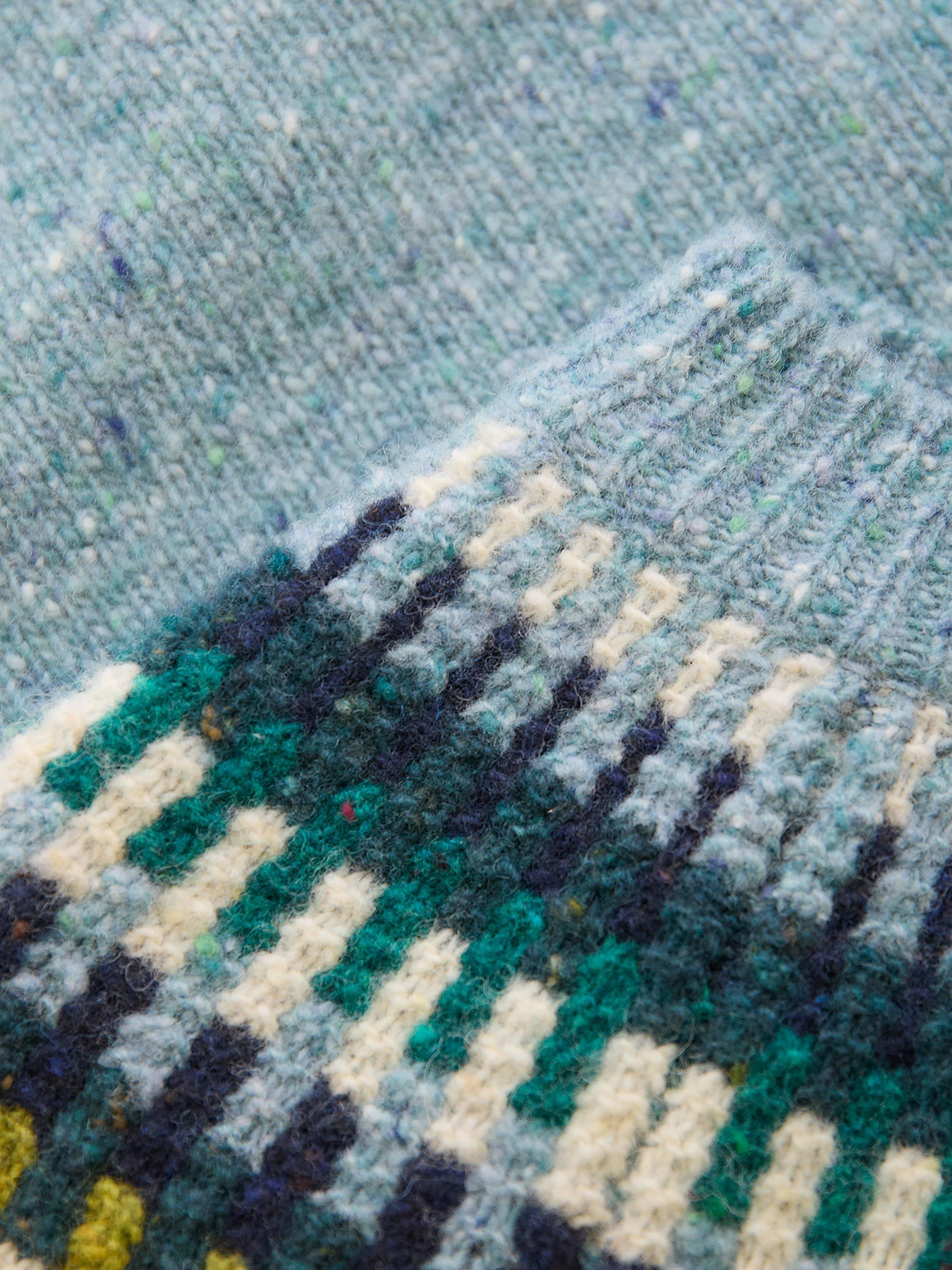 Product image 7 of 8, which shows Celtic & Co. Stitch Yoke Pure Donegal Wool Jumper, Light Blue/Multi, XS