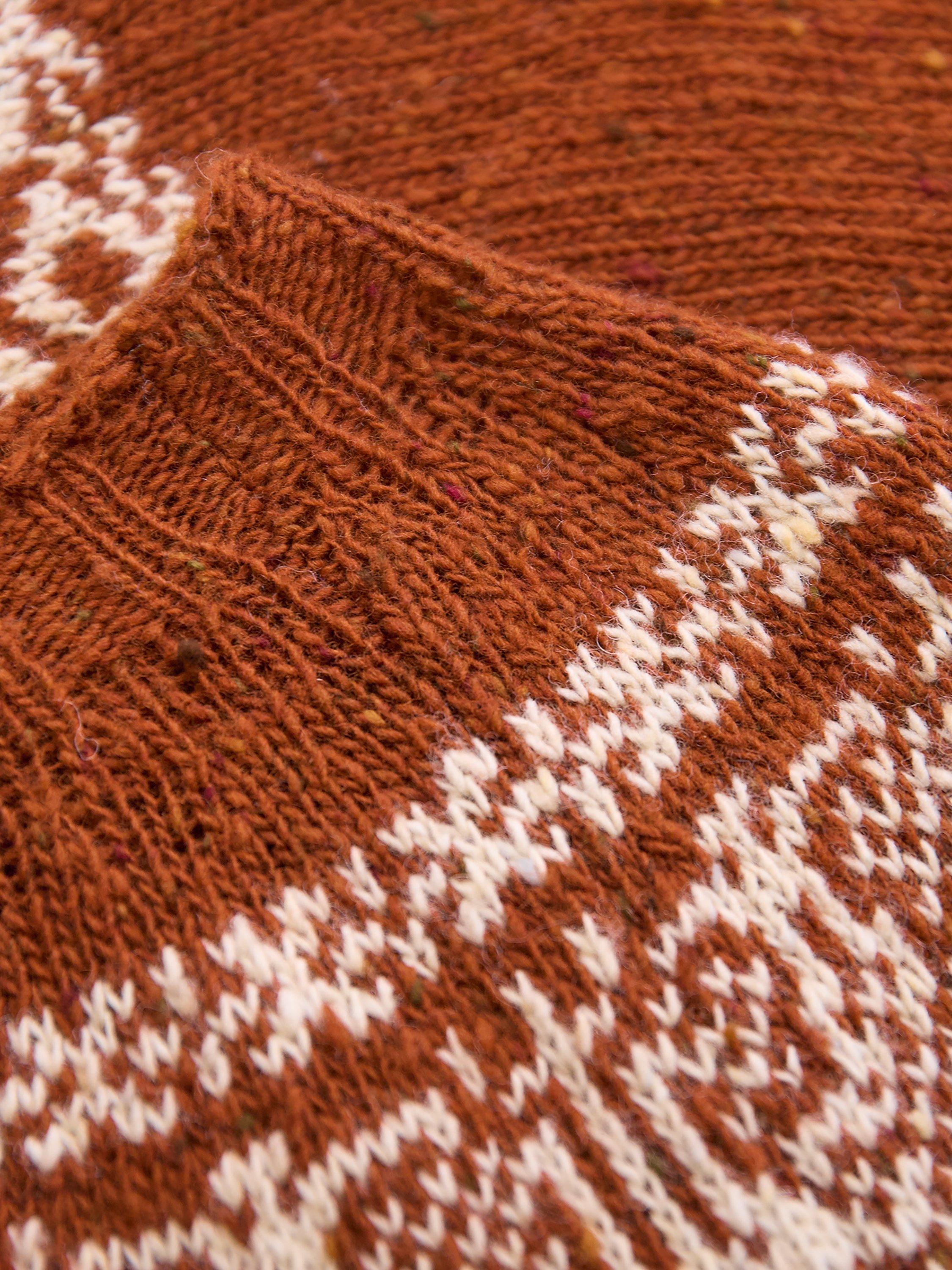 Product image 6 of 6, which shows Celtic & Co. Fair Isle Yoke Pure Wool Jumper, Rust, XS
