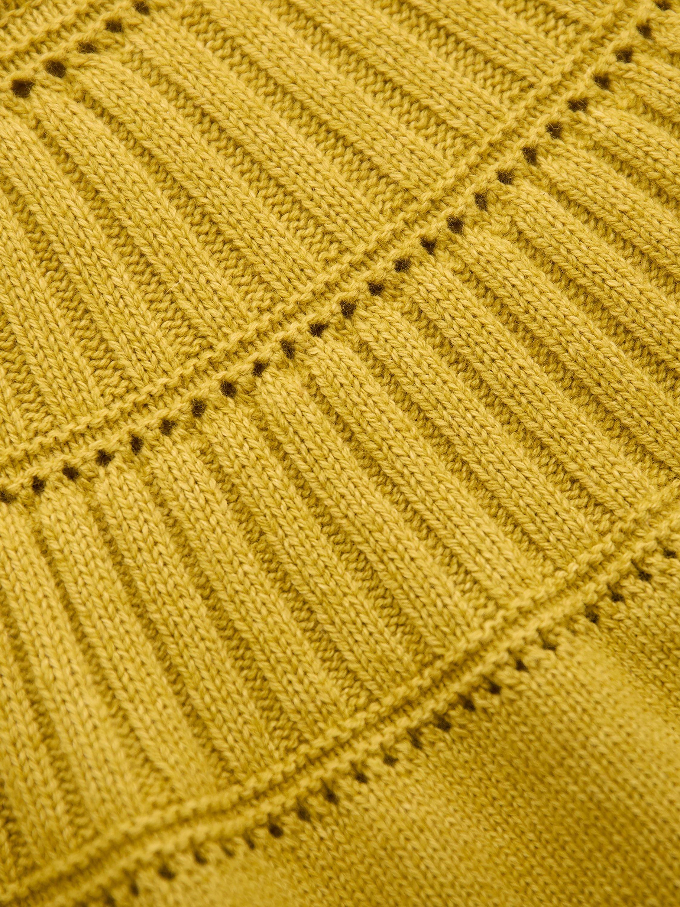 Product image 6 of 7, which shows Celtic & Co. Textured Yoke Wool Rich Jumper, Yellow, XS