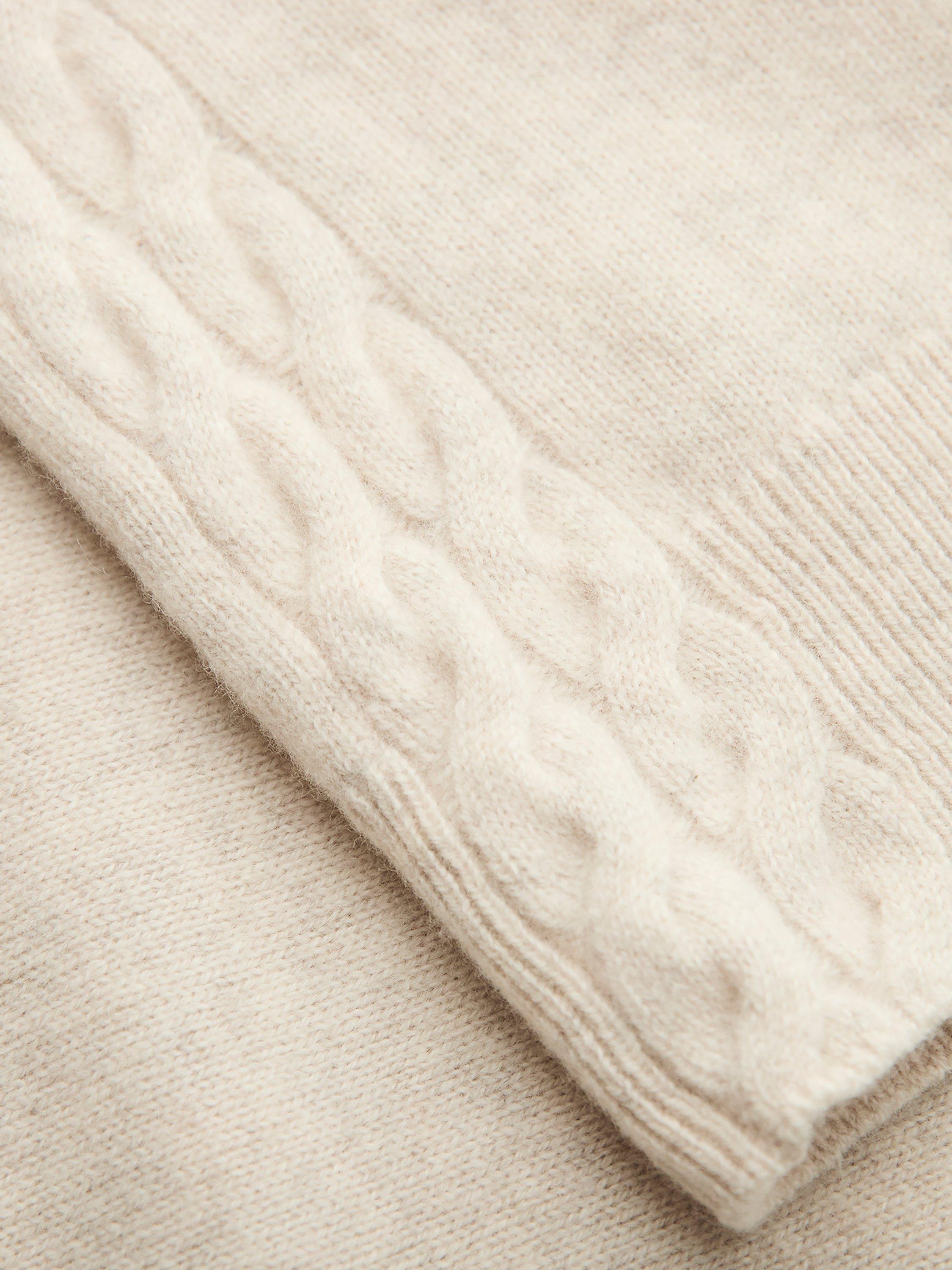 Product image 3 of 5, which shows Celtic & Co. Cable Knit Detail Pure Wool Tank Top, Oatmeal, XS