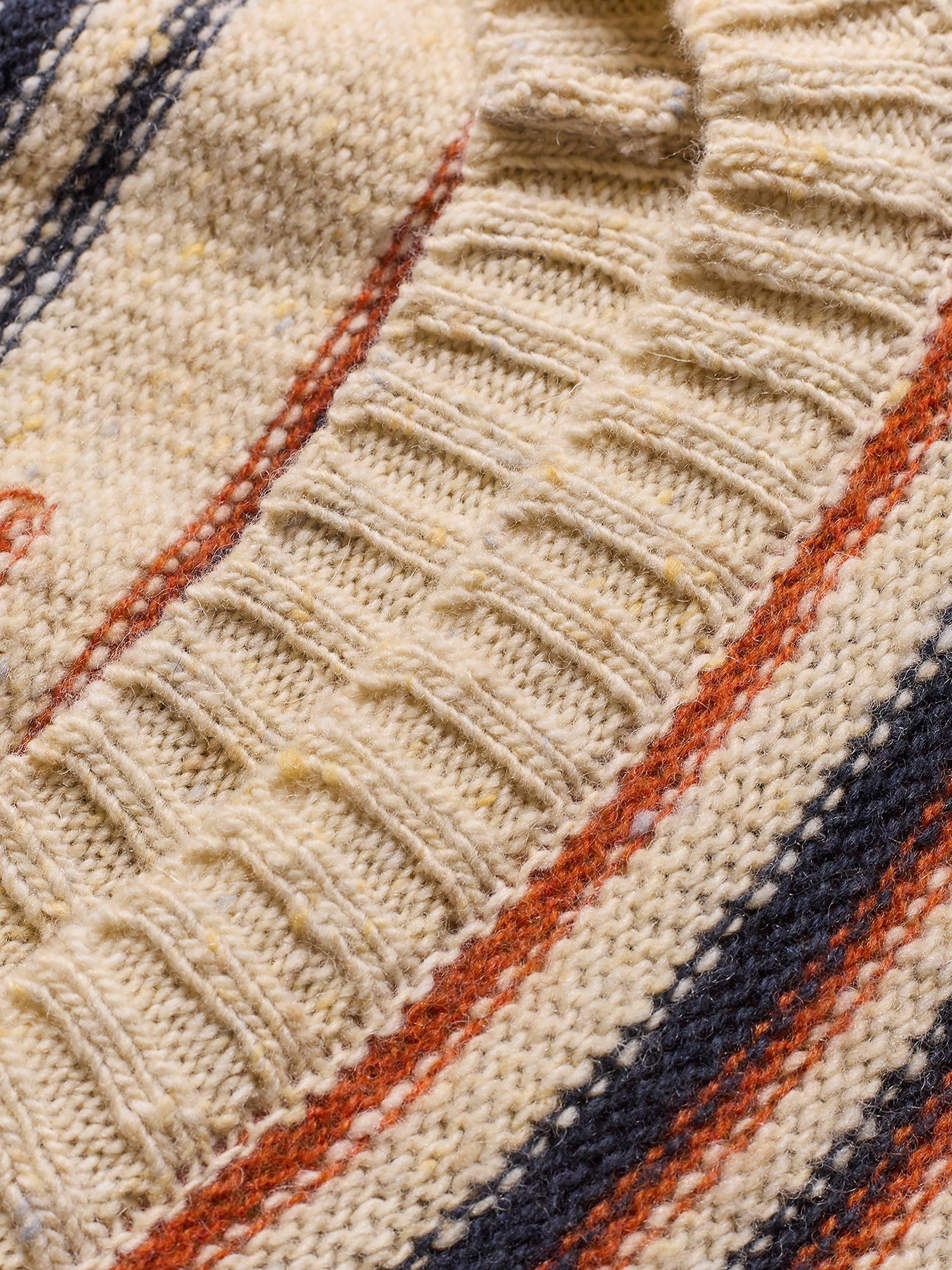 Product image 7 of 7, which shows Celtic & Co. Stripe Yarn Pure Wool Jumper, Beige/Multi, XS