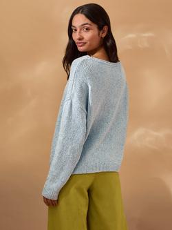 Celtic & Co. Boat Neck Fleck Yarn Jumper, Sky Blue - view 2, Sky Blue