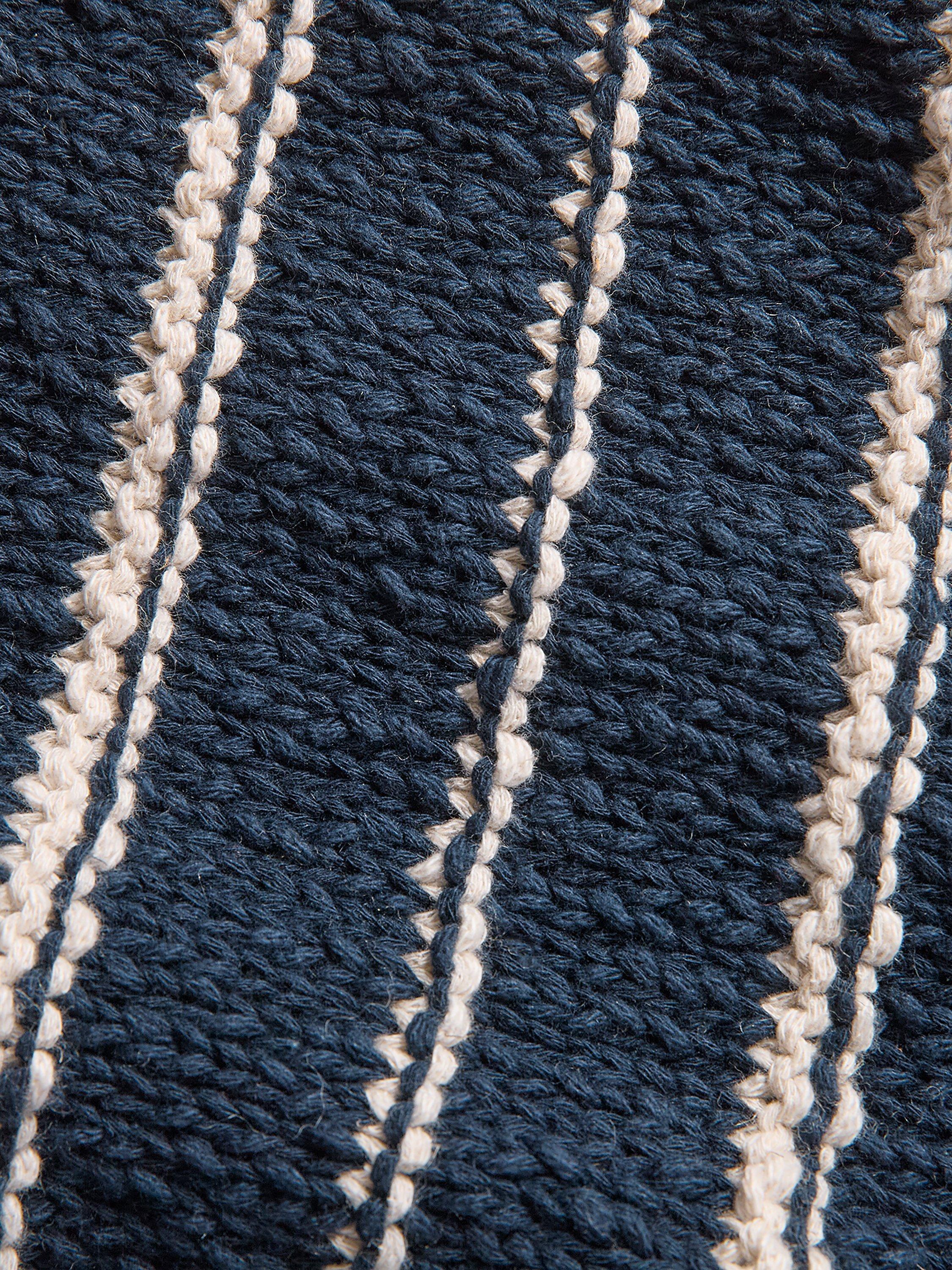 Product image 5 of 6, which shows Celtic & Co. Breton Stripe Jumper, Navy/Ecru, XS