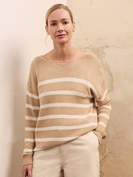 Celtic & Co. Striped Jumper, Oatmeal, Oatmeal
