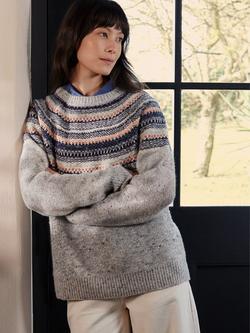 Celtic & Co. Fair Isle Yoke Pure Wool Jumper, Skylight Multi - view 2, Skylight Multi
