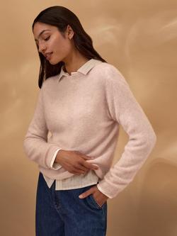 Celtic & Co. Gauzy Wool Rich Jumper, Peony - view 2, Peony