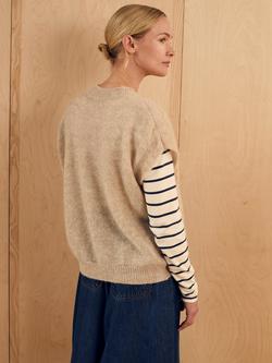 Celtic & Co. Wool Rich Sleeveless Cardigan, Oatmeal - view 2, Oatmeal