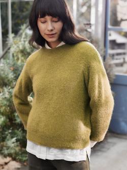 Celtic & Co. Crew Neck Boxy Wool Rich Jumper, Pistachio