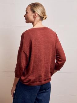 Celtic & Co. Crew Neck Fine Knit Top, Clay - view 2, Clay