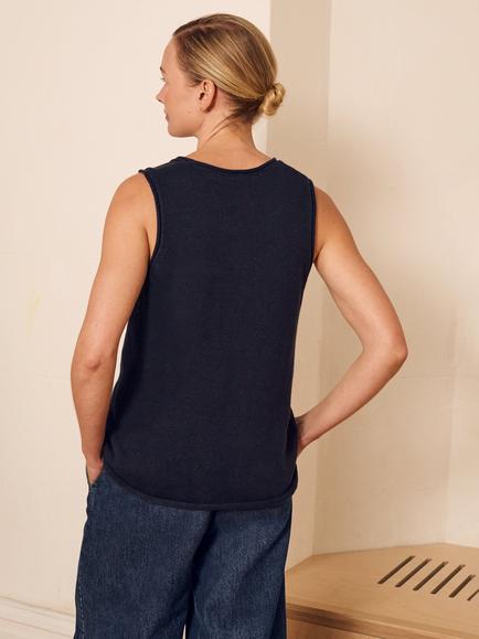 Celtic & Co. Knitted Tank Top, Navy - view 2, Navy