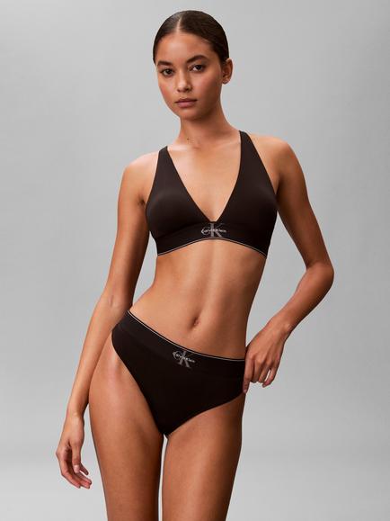 Calvin Klein Graphic Monogram Microfibre Stretch Thong, Black - view 2, Black