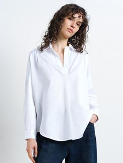 French Connection Lotta Floral Cutwork Back Shirt, White/Khaki, White/Khaki