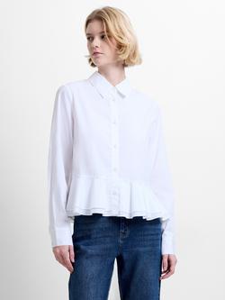 French Connection Cambria Ruffle Hem Shirt, Summer White, Summer White