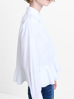 French Connection Cambria Ruffle Hem Shirt, Summer White - view 2, Summer White