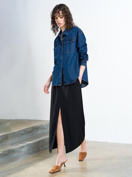 French Connection Archie Denim Shirt, Blue Indigo - view 2, Blue Indigo