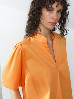 French Connection Sindey Puff Sleeve Shirt, Apricot - view 2, Apricot