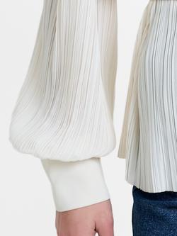 French Connection Noelle Plisse Tie Waist Shirt, Cream - view 2, Cream