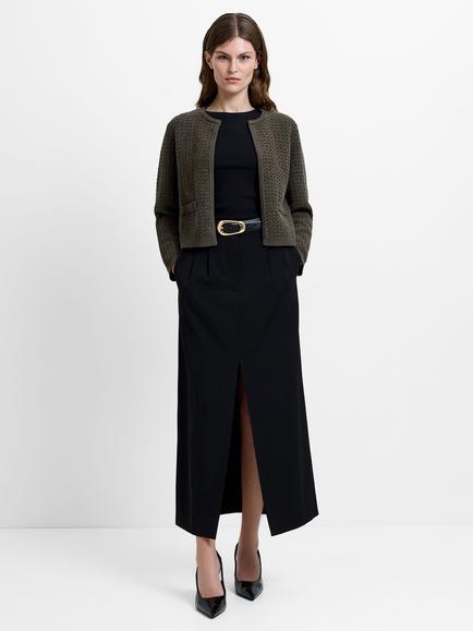 French Connection Noar Moss Stitch Cardigan, Khaki