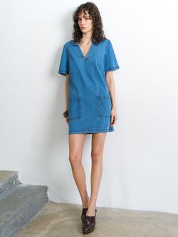 French Connection Archie Denim Mini Dress, Clean Blue, Clean Blue