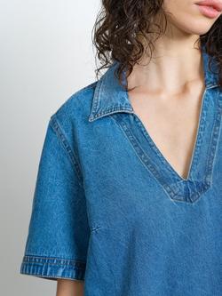 French Connection Archie Denim Mini Dress, Clean Blue - view 2, Clean Blue