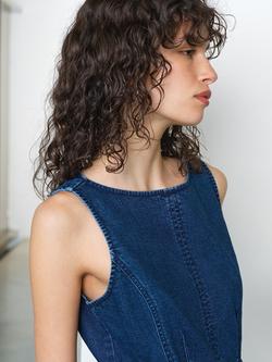 French Connection Arywoode Denim Belted Midi Dress, Dark Indigo - view 2, Dark Indigo