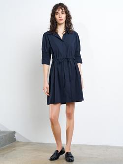 French Connection Cambria Cinched Waist Shirt Dress, Navy, Navy