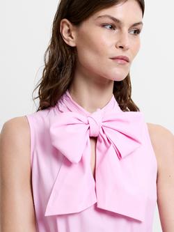 French Connection Era Poplin Godet Bow Mini Dress, Light French Pink - view 2, Light French Pink