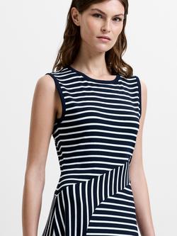 French Connection Kyra Stripe Sleeveless Dress, Navy/White - view 2, Navy/White