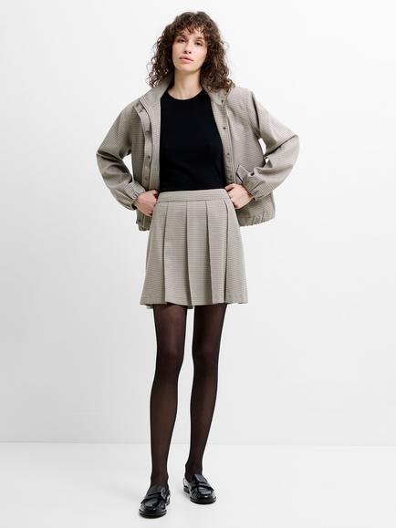 French Connection Shayla Check Mini Skirt, Beige/Multi, Beige/Multi