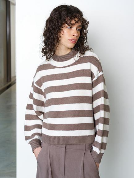 French Connection Larisa Stripe Jumper, Brown/Multi, Brown/Multi