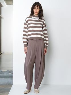 French Connection Larisa Stripe Jumper, Brown/Multi - view 2, Brown/Multi