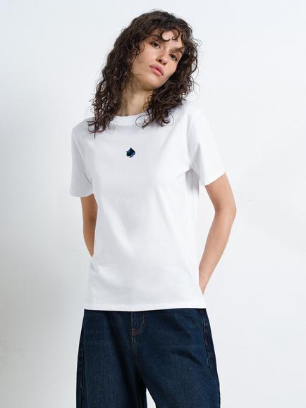 French Connection Ace Floral Spade T-Shirt, Linen White, Linen White