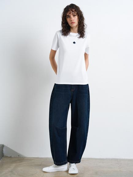 French Connection Ace Floral Spade T-Shirt, Linen White - view 2, Linen White